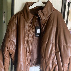 NWT Brown puffer jacket Fashion Nova size medium